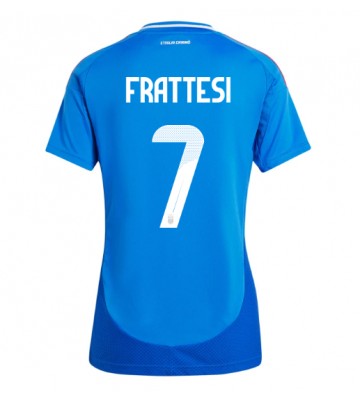 Italien Davide Frattesi #7 Replika Hjemmebanetrøje Dame EM 2024 Kortærmet